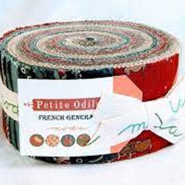 Petite Odile Jelly Roll (Forty 2.5"x 44" Strips) - French General -  Moda - OUT OF PRINT - Quilt Fabric 13610JR