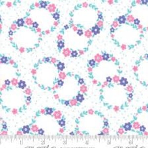 Flower Sacks 1/2 Yard  Me and My Sister White 22355 25- Moda - Out of Print - 100% Cotton Fabric