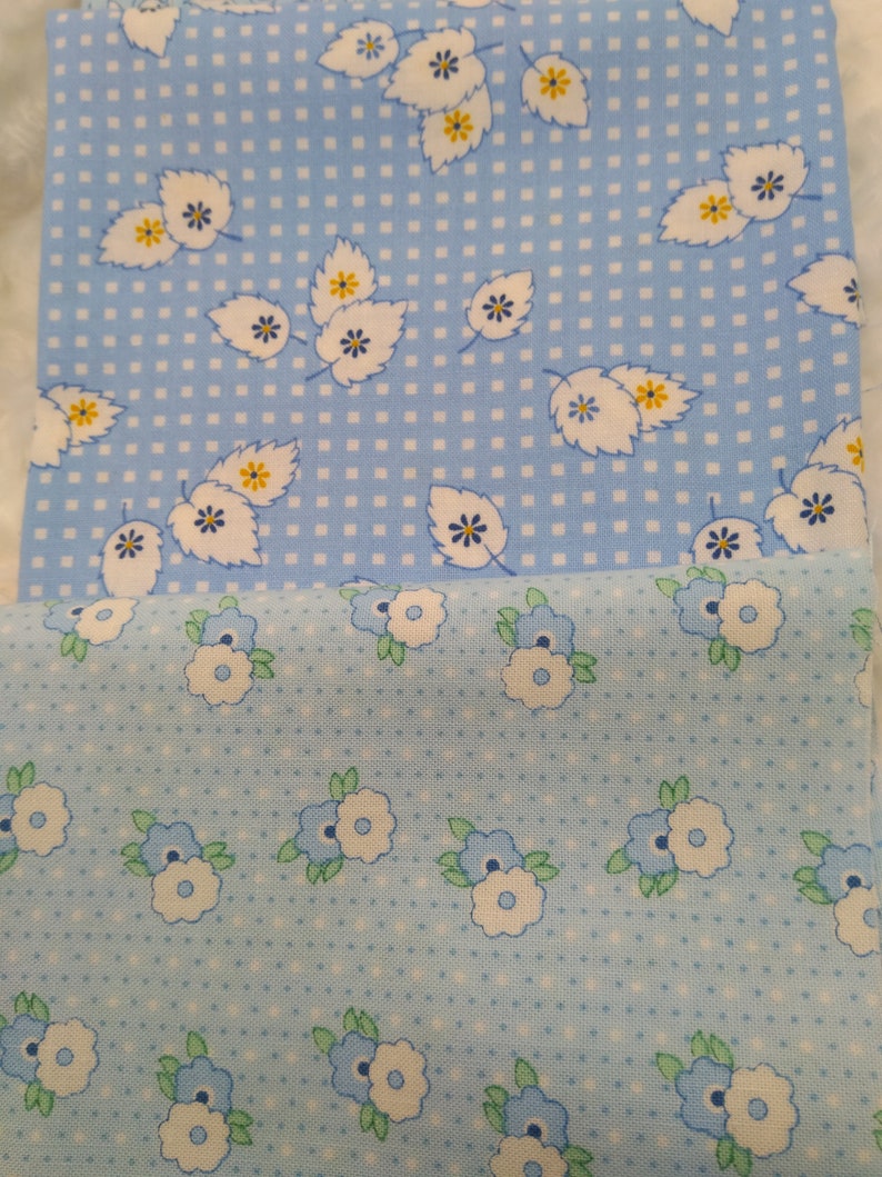 Vintage look three 14 yard pieces Blue Destash