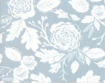 Harvest Road Continuous HALF YARD Smokey Sky - Floral - Lella Boutique - Moda - Out of Print - 100% cotton fabric