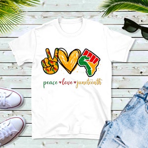 Peace Love Juneteenth JPG PNG Mockup incluido