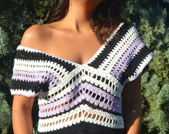 Customize Crochet Sleeveless Sweater for Women, Hand Knit Gift Sweater for Her, Knitting Sleeveless Sweater, Sweater Vests for Women