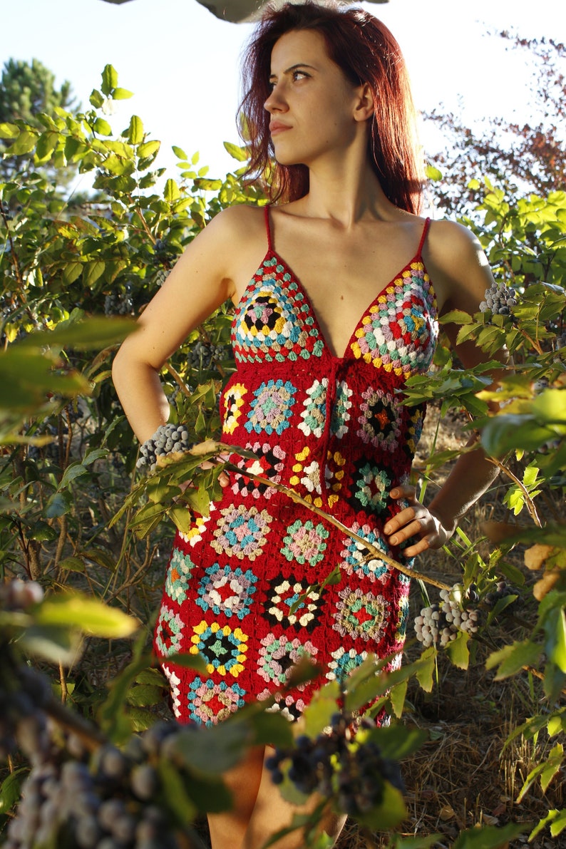 crochet patchwork dress