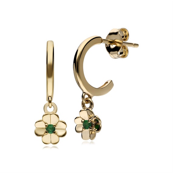 Buy Criollas online : Sterling silver 925 gold-plated hoop earring star -  clover - moon 15mm - Com-forsa S.L.
