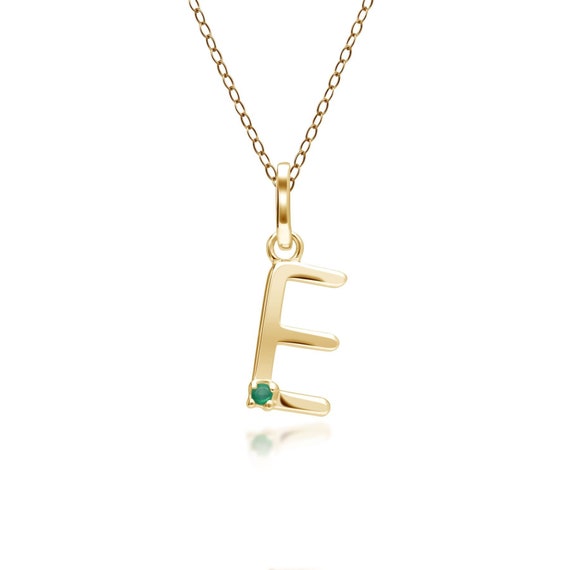 Emerald initial necklace deals