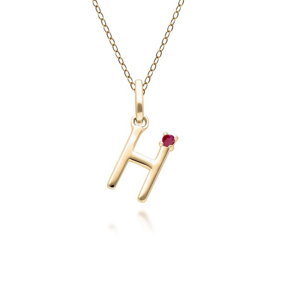 Ruby initial necklace hotsell