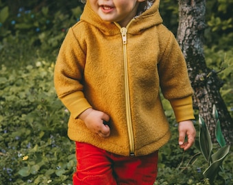 Walk Jacke für Baby Größen Jacke für Kind aus Natur Schurwolle mit Reißverschluss Ehrenkind® Walkjacke