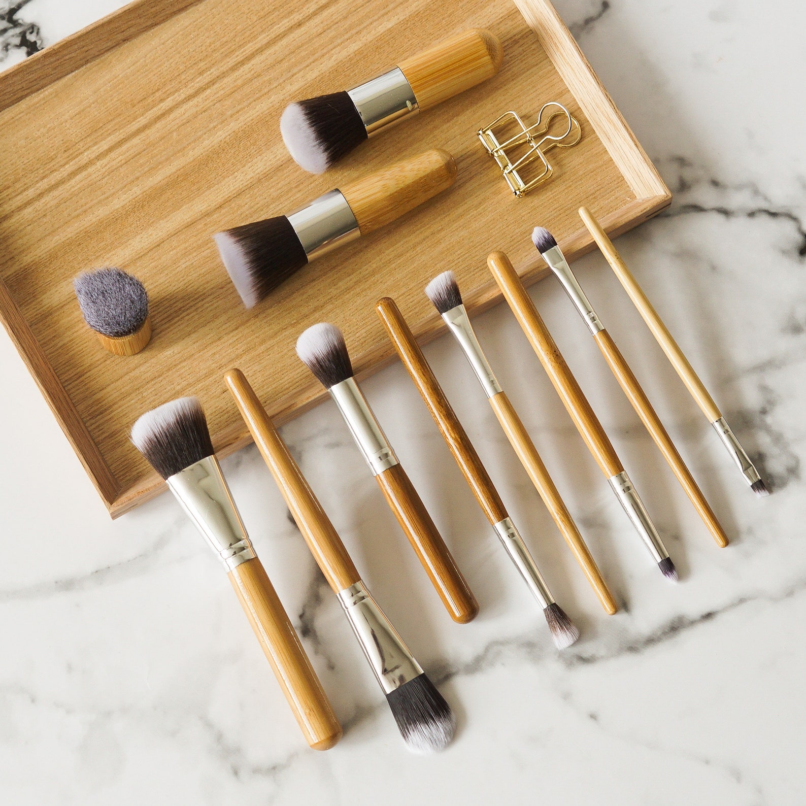 Bamboo Makeup Brush Set Sustainable EcoFriendly 11 Piece Etsy