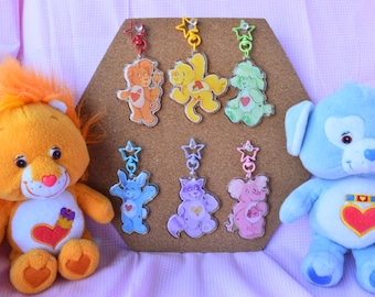 Nostalgischer Bär Cousins 80er Jahre INSPIRED Glitter Sparkle Schlüsselanhänger