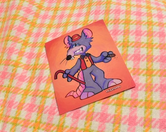 CASINO RAT - Chuck E. Cheese Inspired Art Print by PrizePuppy