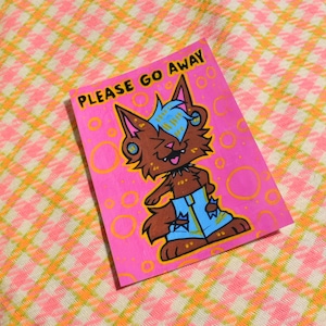 PLEASE GO AWAY - Furry Art Print by PrizePuppy