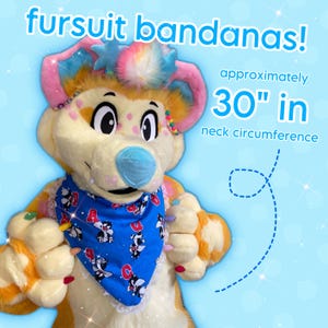 Handmade Fursuit Bandana: Upcycled Deadstock Fabric, 30&quot; Neck Accessory