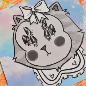 KITSCHY KITTY - Vintage Kitty Inspired Art Print by PrizePuppy