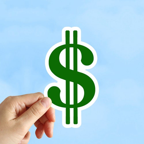 Dollar Sign Sticker Money Sticker Funny Stickers Water Etsy