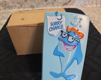 Vtg 1973 Transistor AM Bicycle Radio Charlie the Tuna Star Kist Foods Blue WORKS