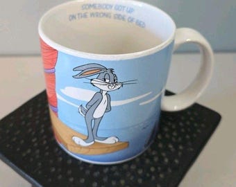 1988 Bugs Bunny Yosemite Sam Walking The Plank Made In Korea Looney Toons Mug