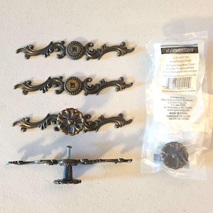 Set Of 4 Grandfather Clock Style Door Drawer Handle Pull Ornate