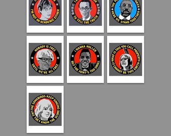 Hoofden in cirkels met citaten Een jaar lang projectafdrukken, kaarten en schilderijen Vol. 7