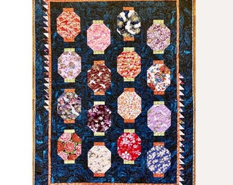 Asian Lantern Quilt Pattern Downloadable PDF