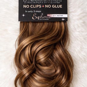 Halo Extensions Seamless Invisible Wire Clipless Synthetic for Instant Length & Volume Hair