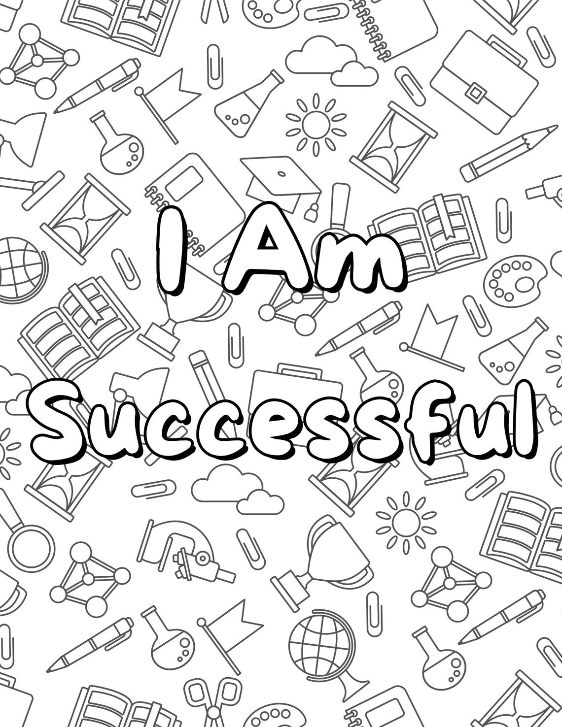 Positive Affirmations Color Pages for Kids - Etsy