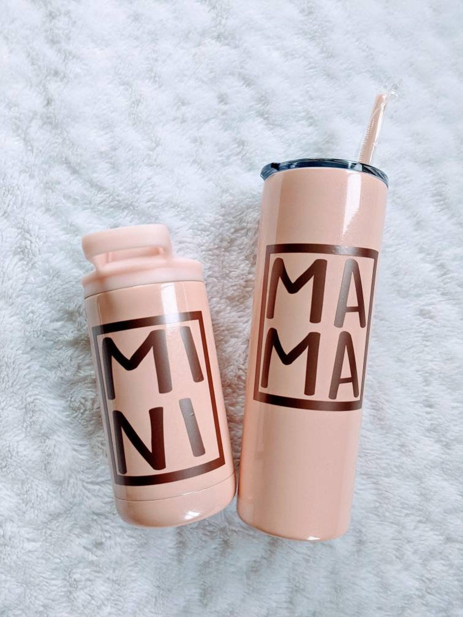 Mama & Mini Mama Tumbler Insulated tumbler Mom gift Blush Etsy