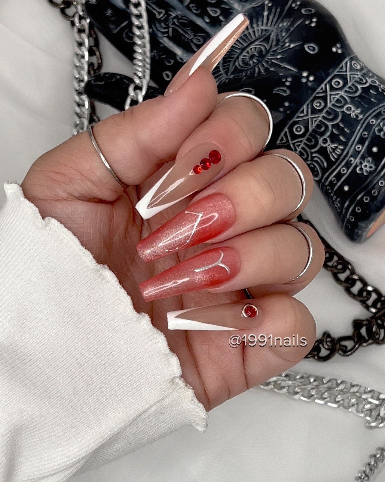 Press on Nails ARIES Set French Tips Zodiac Nails - Etsy press-on-nails-aries-set-french-tips-zodiac-nails-etsy
