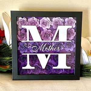 Mother's Day Floral Shadow Box Gift, Paper Flower Rose Shadow Box ...