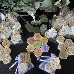 Set of 10 Bee & Honeycomb honey oatmeal soap,  handmade soap for mommy to bee, bridal and baby shower Favor, bee baby shower