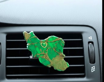 Persian Map Car Freshener | Handmade Iran Map Vent Clip | Persian Gift for Valentine’s Day Mother’s Day Father’s Day | Ready to Gift