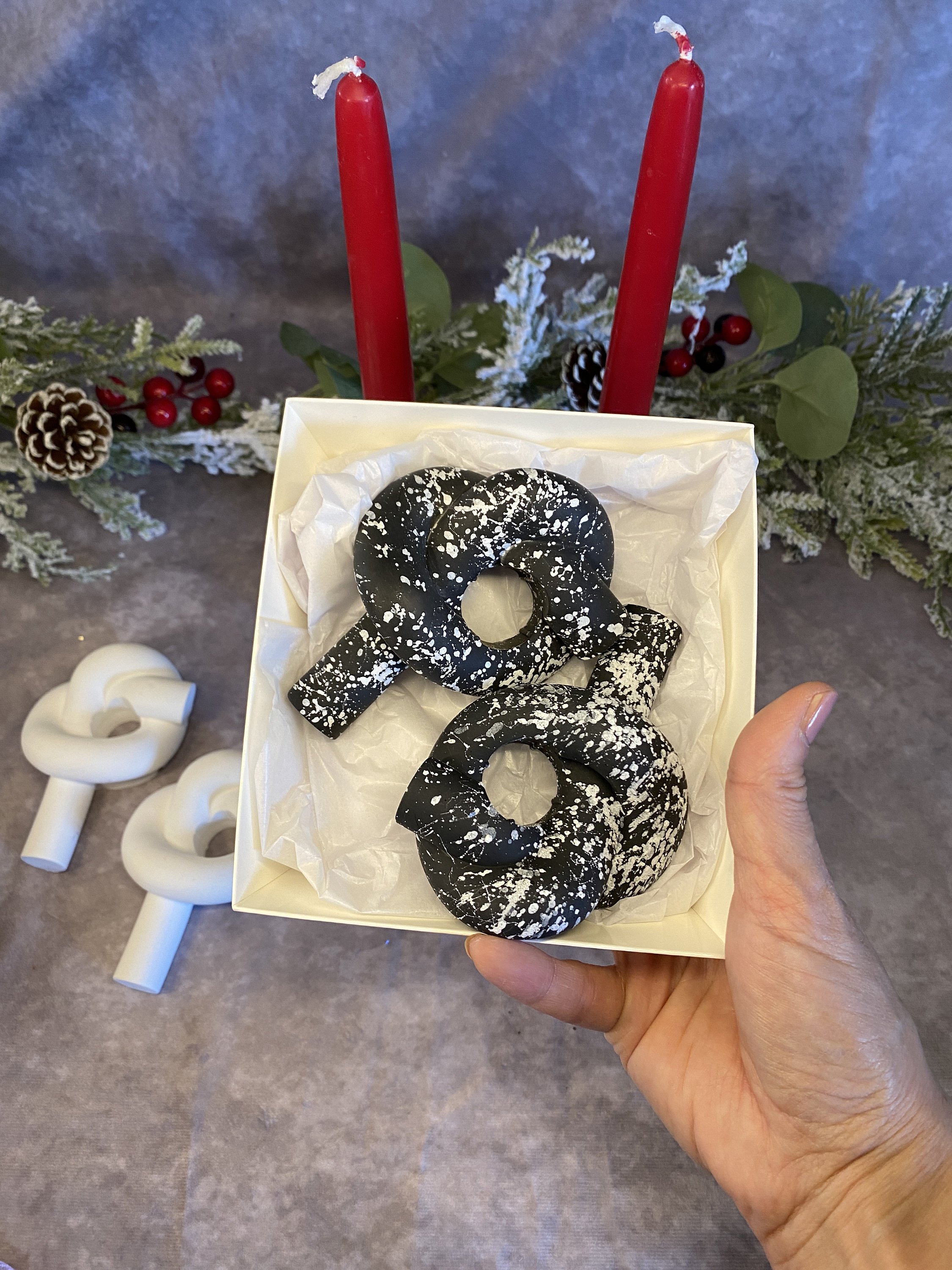 Set of 2 Knot Candlestick Holders, Dinning Table Candle Holder ...
