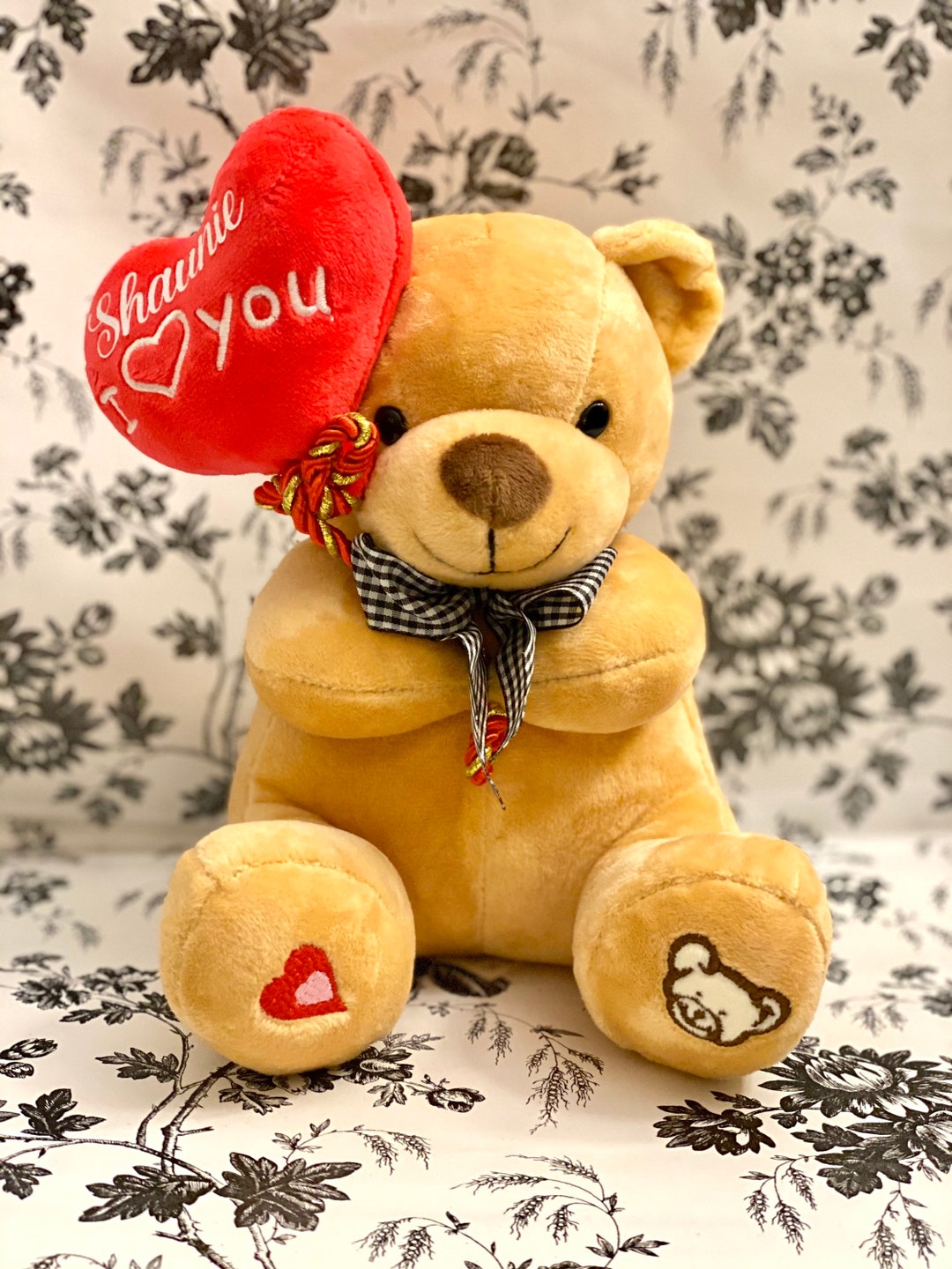 Custom Bear With Heart, I Love You Teddy Bear, Personalized Valentines