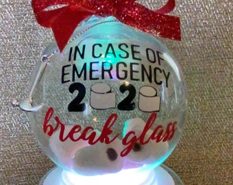 Bow Opt Details about   New*** Funny Break In Case of Emergency 2020 Clear Ornament w/ Tissue 