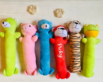 Personalized dog toy with squeaker, Animal shape plush Dog squeakers toy, Christmas gift for your furry friend.