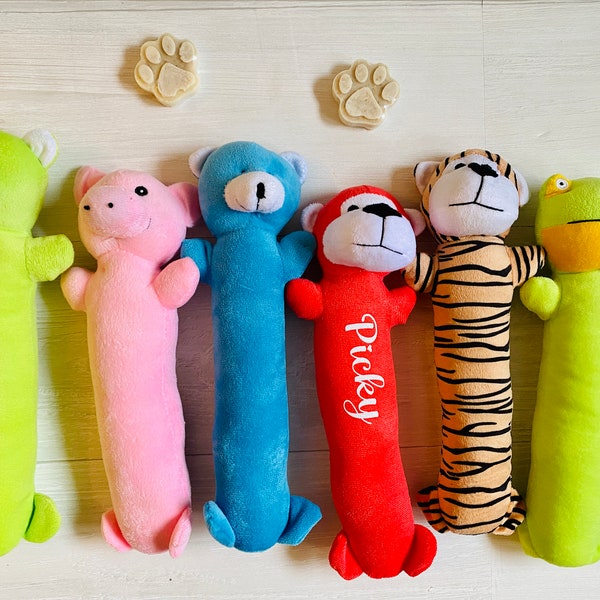 Personalized dog toy with squeaker, Animal shape plush Dog squeakers toy, Christmas gift for your furry friend.