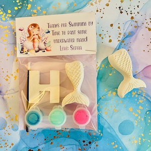 Personalized Paint-Your-Own Mermaid Party Kit | Mermaid Tails & Letters | DIY Mermaid Party Favors | Mermaid Birthday Craft