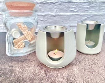 Handmade Concrete Wax Melt Warmer: Minimalist Home Fragrance