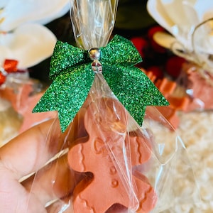Gingerbread man, Reindeer ornament soap favor, Stocking stuffer, classmate Christmas gift, handmade detergent free soap