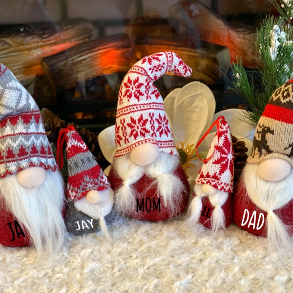 personalized Gnome/family gnome Christmas decorations/nordic Gnome/Christmas 2023 gift