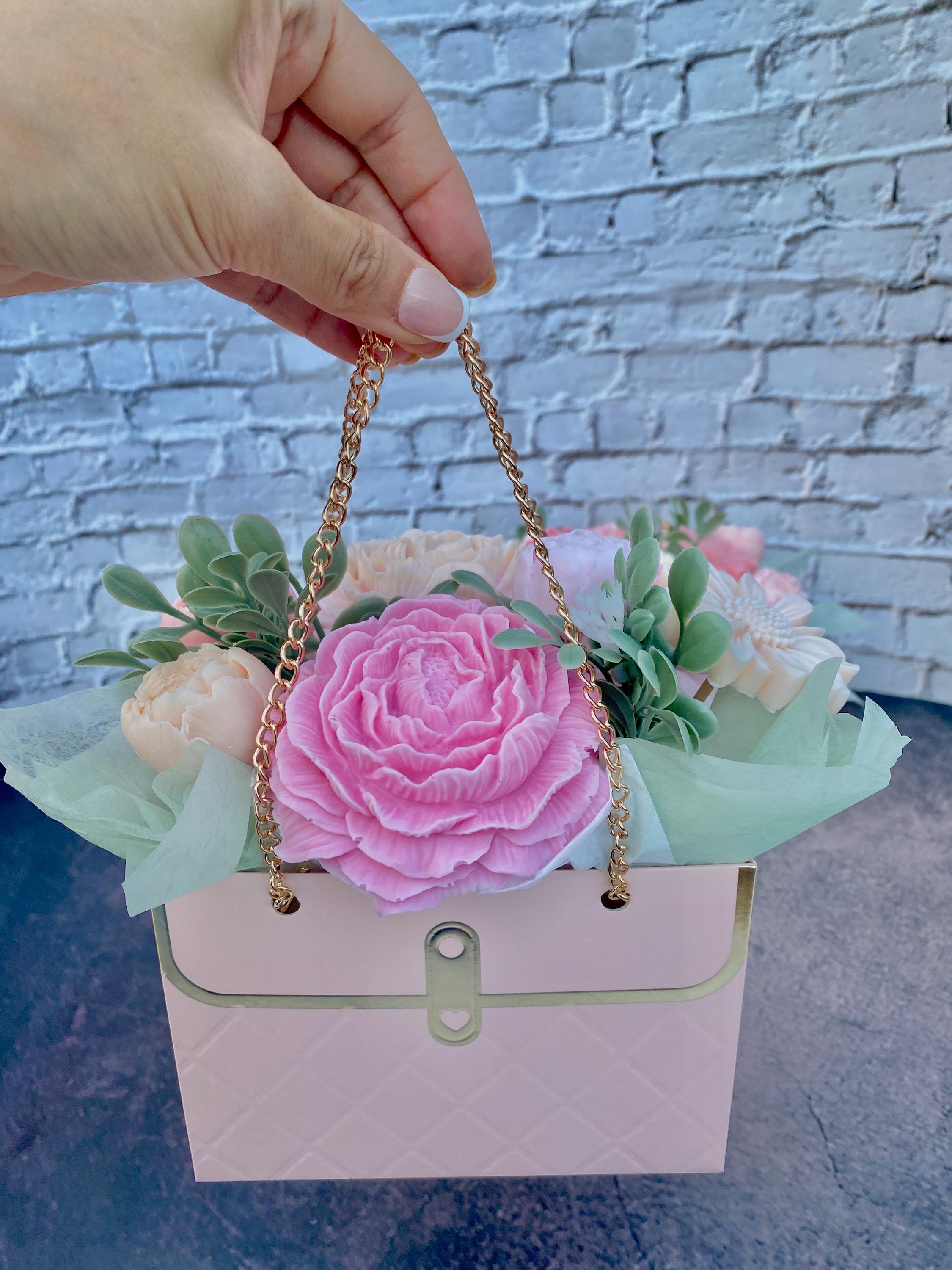 Handmade Victorian Rose Soap Flower Bouquet - Purse Gift Bag - Etsy