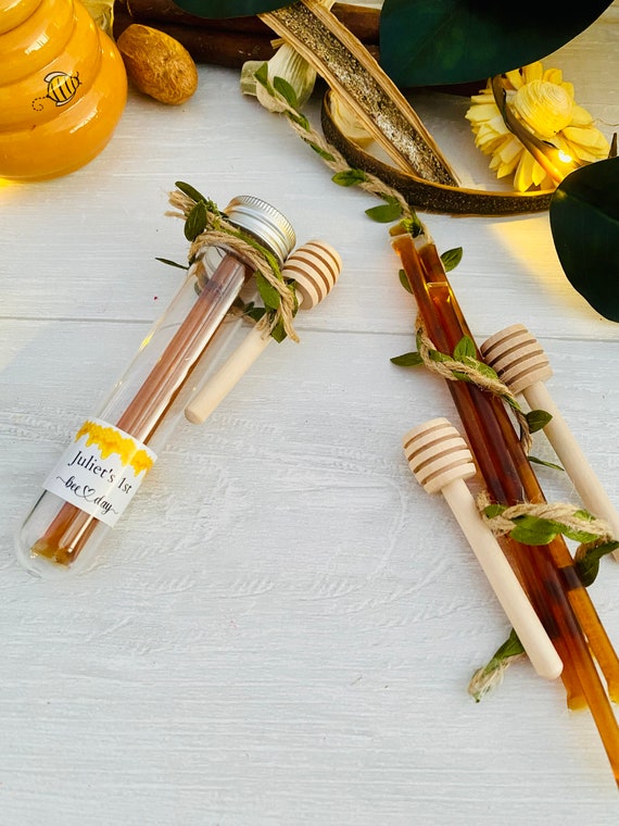 Set of 5 Honey Sticks and Honey Dippers Party Favor Etsy