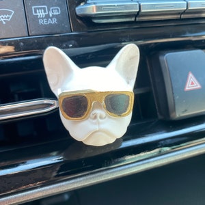 Handmade Plaster French Bulldog Car Freshener with Free 2ml Fragrance Oil, Gift for dad, dog lovers, Fathers day gift