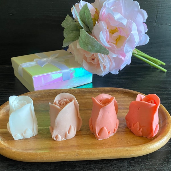 Mother's Day Rose soap, Detergent free goatmilk rosebud party favor, Baby shower, wedding favor gift soap, personalized wedding gift.