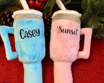 Personalized Tumbler Dog Toy with squeaker, Christmas Gift for Dogs, gift for your furry friend, Holiday Pet Gift, Tumbler Dog Toy with Name