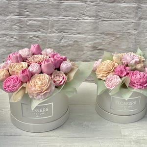 Flower Soap Arrangement |Victorian Soap flower box |  Handmade Everlasting Boutique | Mather’s Day, Housewarming, Shower Gift | peony Soap