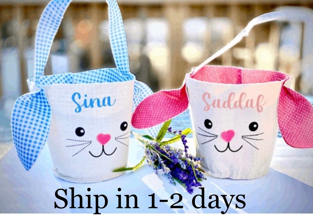 Personalized Easter Bunny Basket, Custom Easter Basket, Kid's Easter