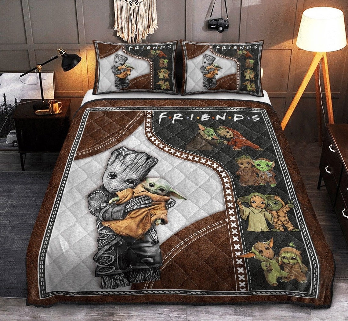 Grogu groot friends quilt bed set bedding set bedroom Etsy