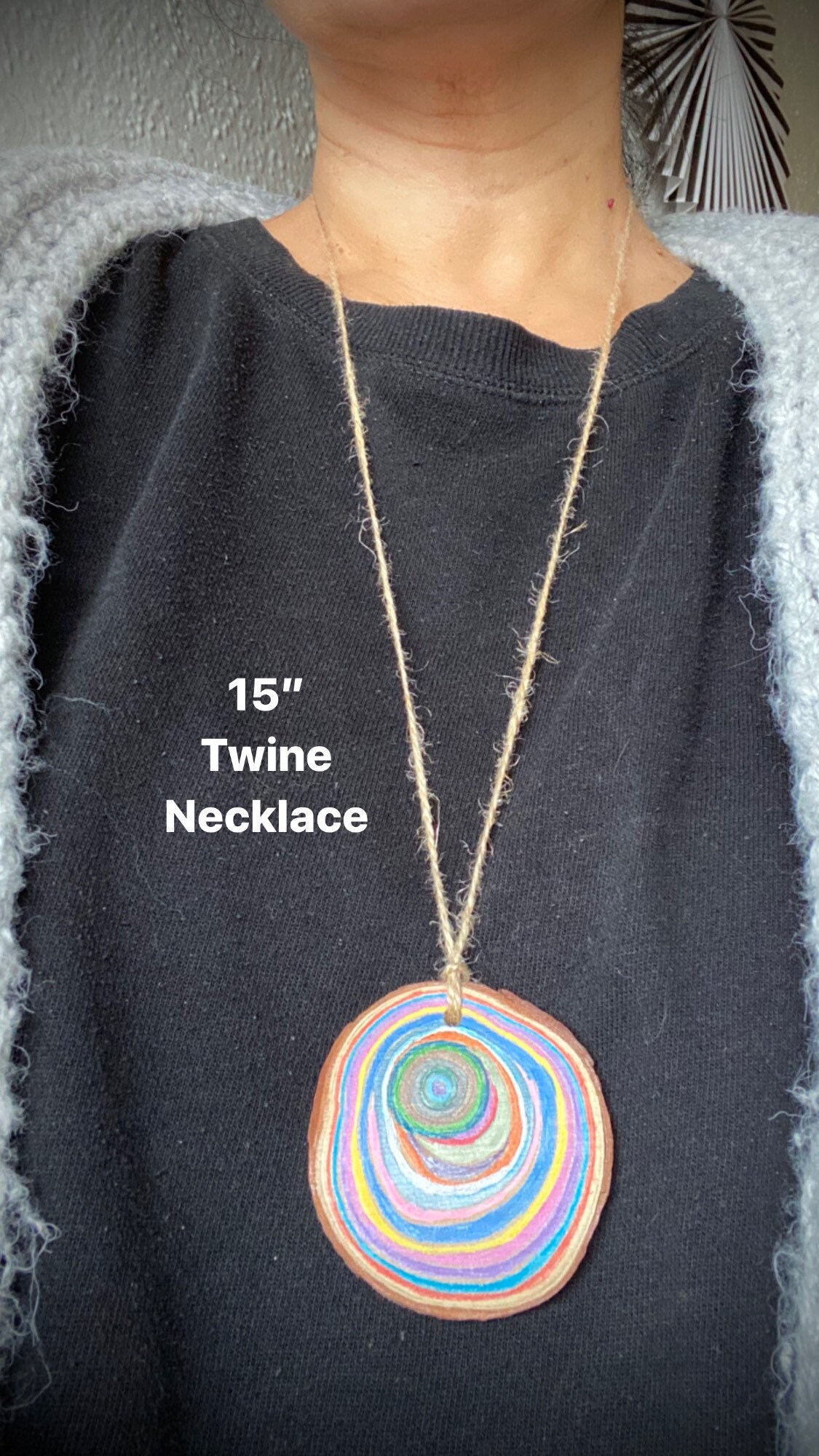 15 Long Twine Necklace Hand Painted Etsy