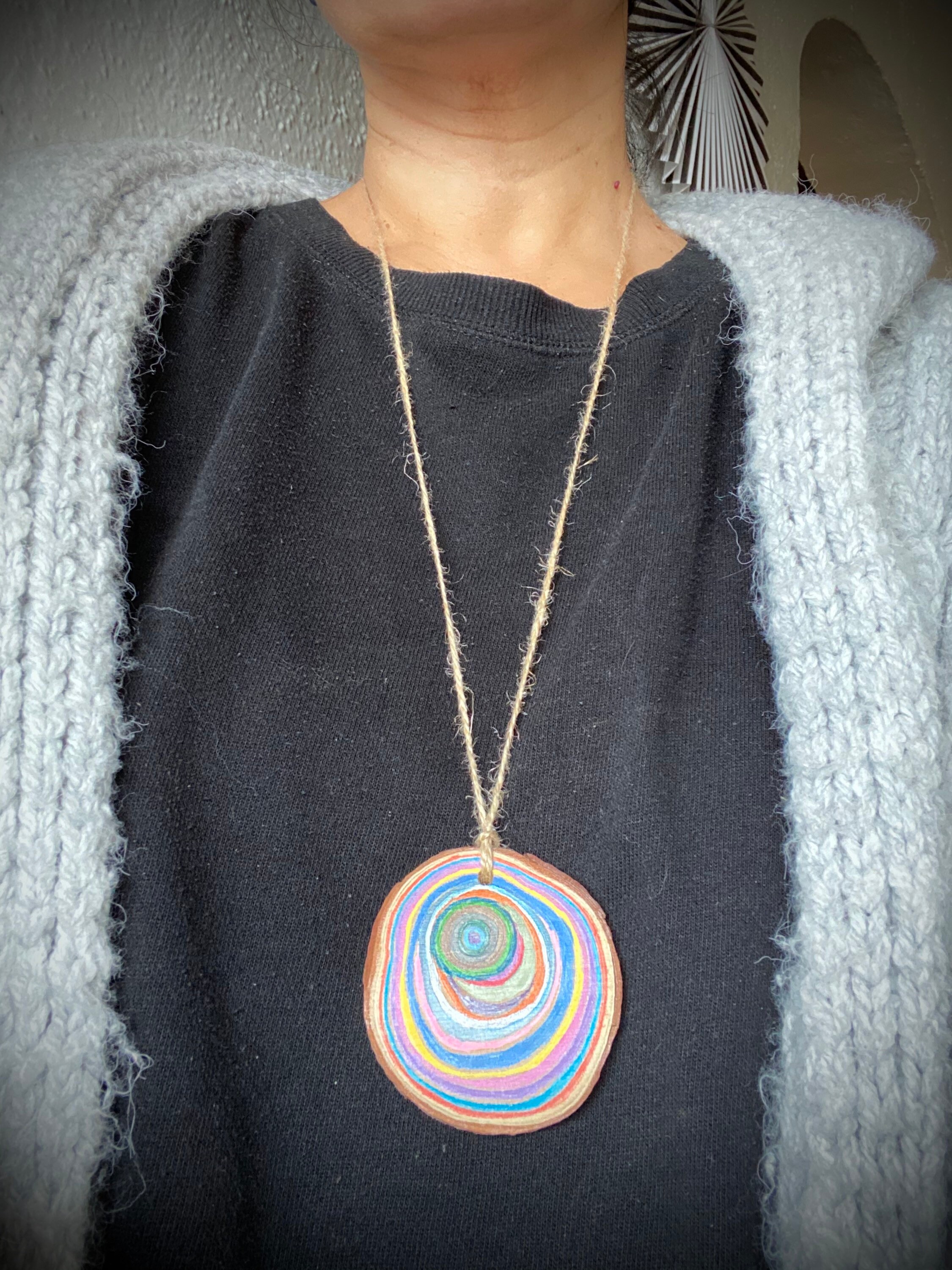 15 Long Twine Necklace Hand Painted Etsy