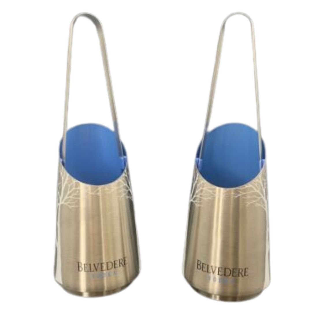 2 BELVEDERE Vodka Novelty Ice Buckets w/Ice Tongs Stainless Etsy